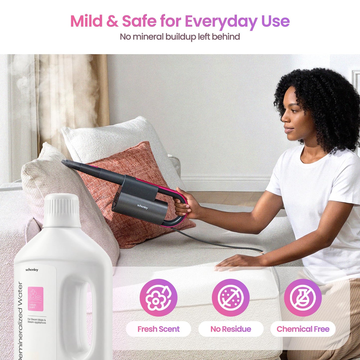 Schenley Demineralized Water - Ready-to-Use Formula for Steam Mops & Floor Steamers - Ideal for Kitchen, Bathroom & All Sealed Floors - Clean Fresh