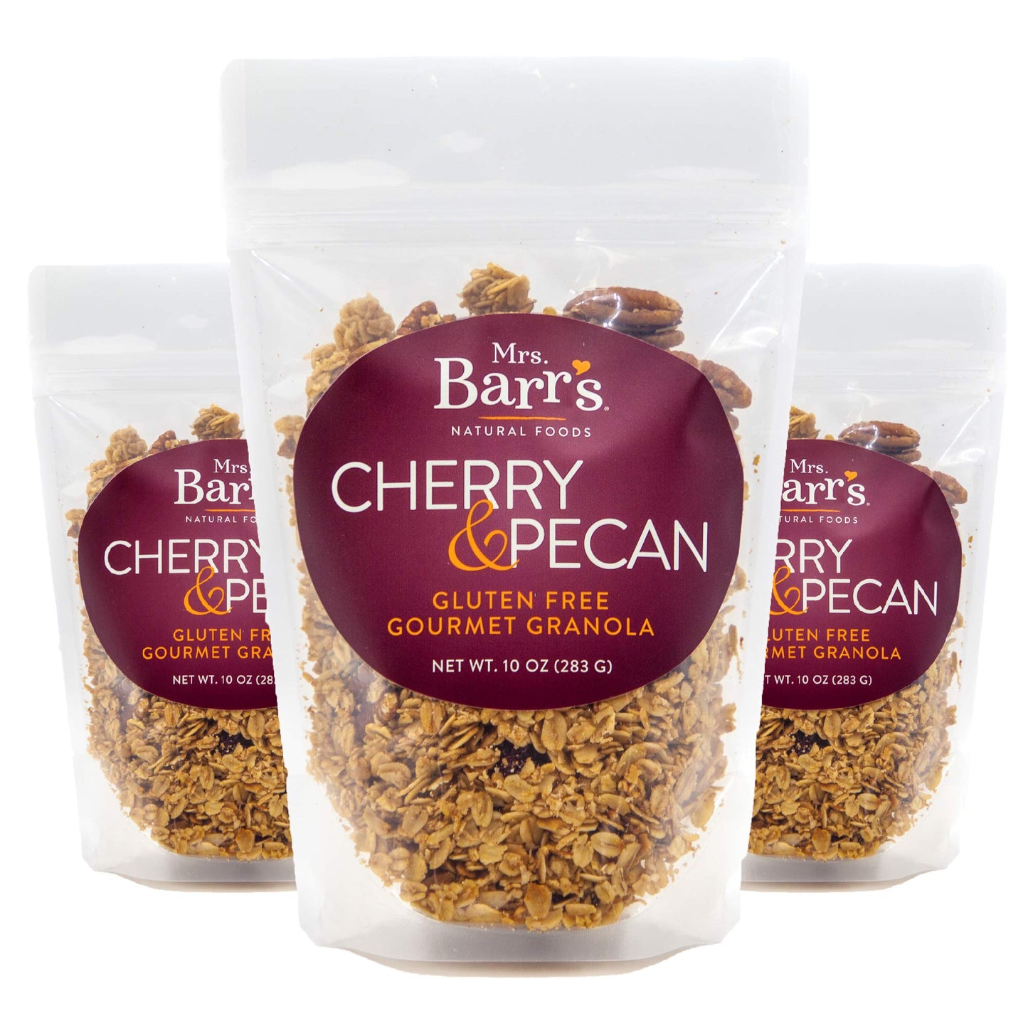 Mrs. Barr’s Natural Foods Granola | Cherry & Pecan | Certified Organic Gluten Free Oats | Soft Texture | Small Batch | Gourmet Quality | Real