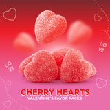 Cherry Hearts Jelly Candy - 24 Packs - Valentines Candy Individually Wrapped - Write-On To/From Pouches for Classroom Exchange - Jelly Hearts