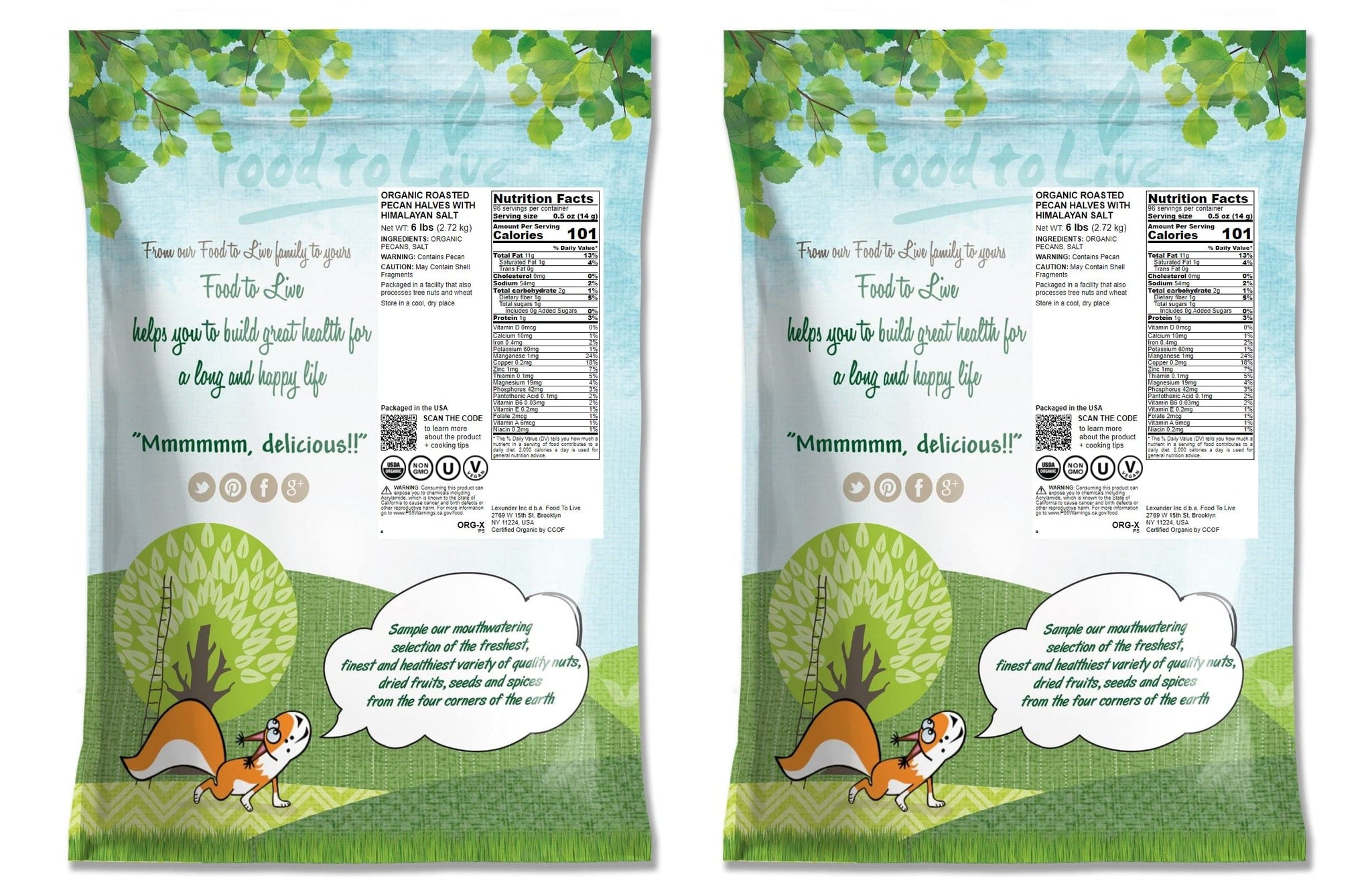Food to Live Organic Dry Roasted Pecan Halves with Himalayan Salt, 12 Pounds Non-GMO, Oven Roasted Lightly Salted Nuts, No Oil Added, Vegan Snack