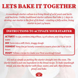Bakers Club Rapid 24-Hour Sourdough Starter Culture - Makes 5 Batches - Mix, Ferment & Bake Next Day - Tangy Flavor without Weeks of Waiting - Best