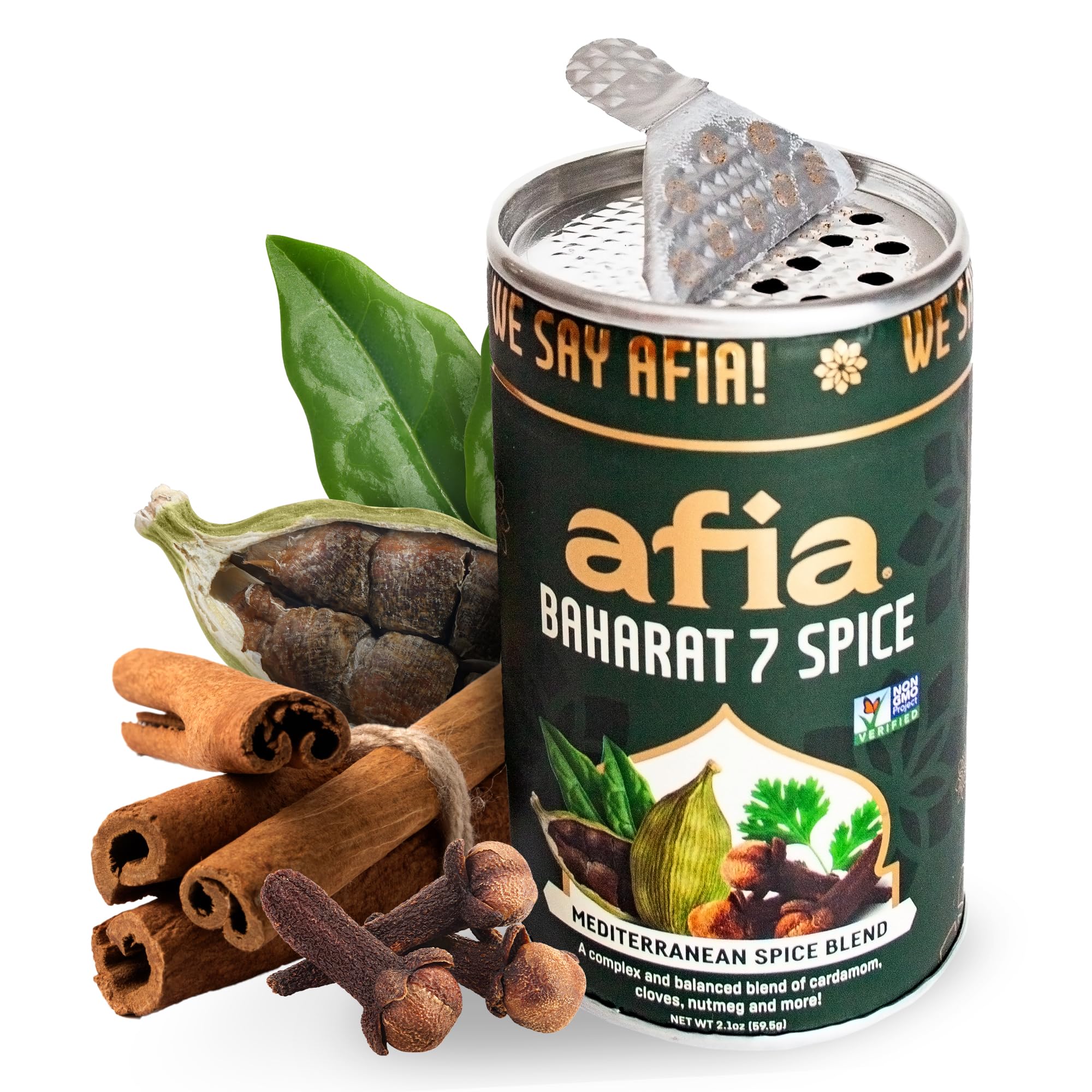 Afia - Baharat Spice Blend | Baharat 7 Spice Mix for Kofta, Kebab, Grilled Meat Seasoning | Premium Seasoning with Top Notes of Cinnamon and Clove