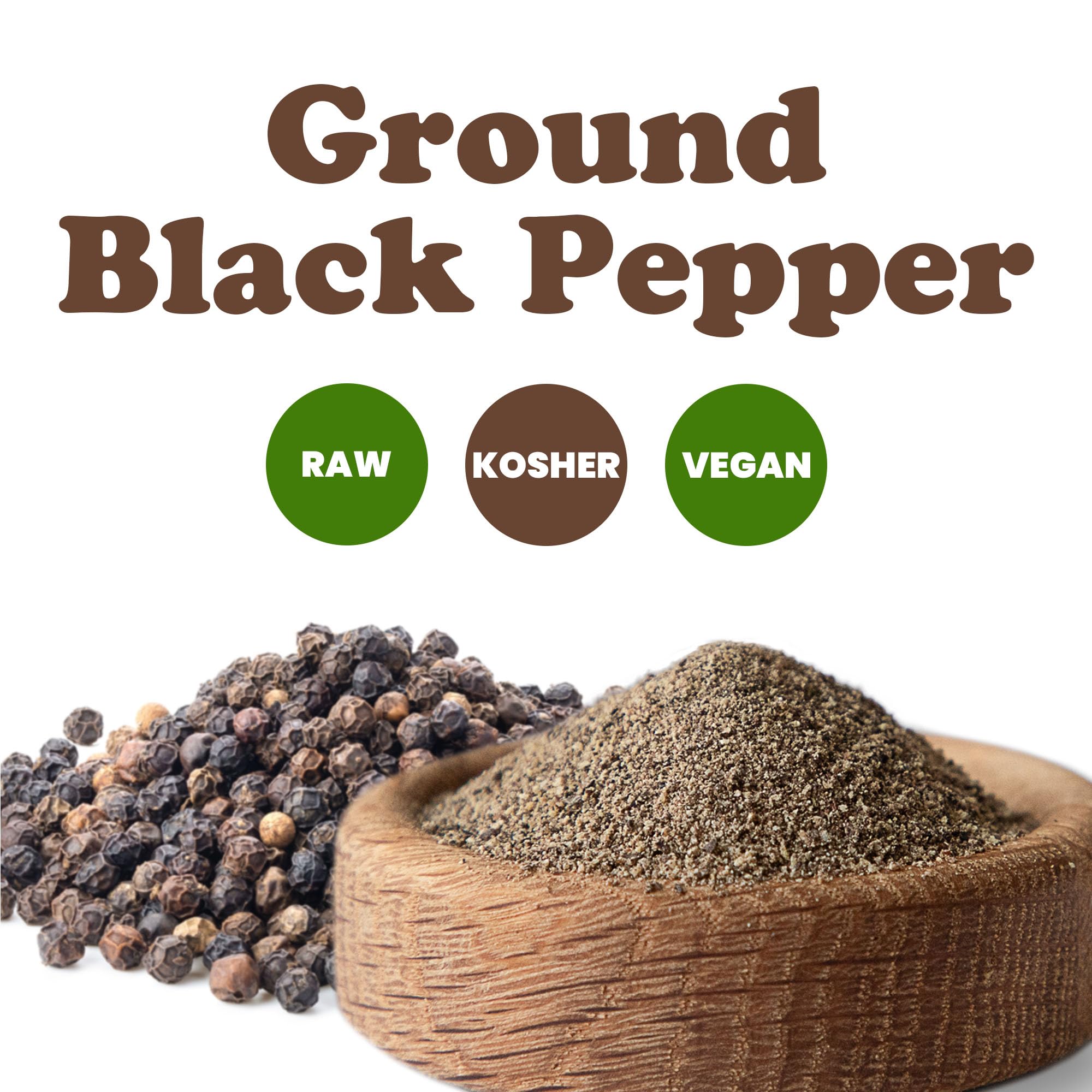 Food to Live Ground Black Pepper 4 Pounds - 100% Pure, The Essential Spice for Flavorful Cooking, Grilling & Baking, Vegan, Kosher, Bulk