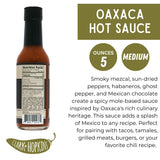 Clark + Hopkins Oaxaca Hot Sauce, Smoky Mezcal Mole Pepper Sauce, Oaxacan Cuisine's Spice and Savory Richness, 7/10 Heat Rating, 5 Ounce (1 Pack)