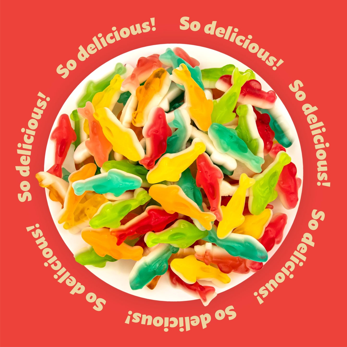 Gummy Sharks | 1-Pound Bag | Dye Free ?andy | Assorted Fruit Gummy Candy | Shark Gummies for Goodie Bags, Gifting & Snacking | Strawberry, Lemon