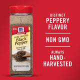 McCormick Black Pepper, Pure Ground, Non GMO, Hand-Harvested, Enjoy Distinctive Pepper Flavor While Cooking & Tableside, 16 oz
