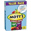 Mott's Fruit Flavored Snacks, Berry and Assorted Fruit, Gluten Free Snack, Value Pack, 22 Ct, 17.6 oz