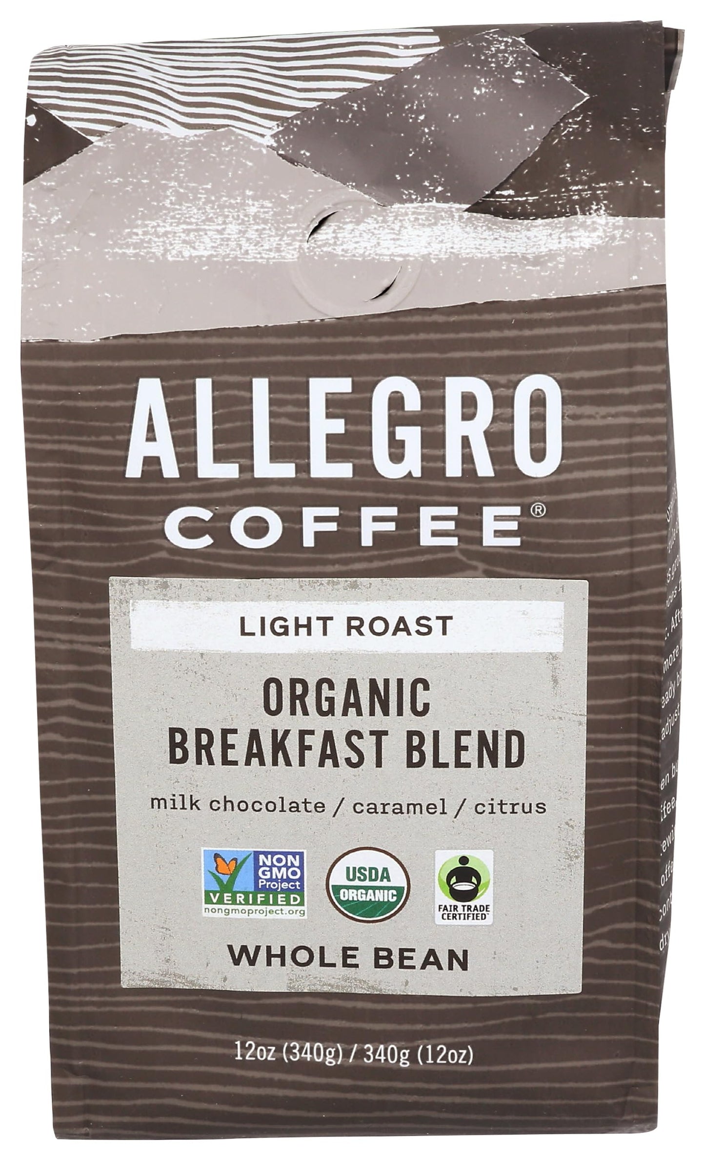 Allegro Coffee Organic Breakfast Blend Whole Bean Coffee, 12 oz
