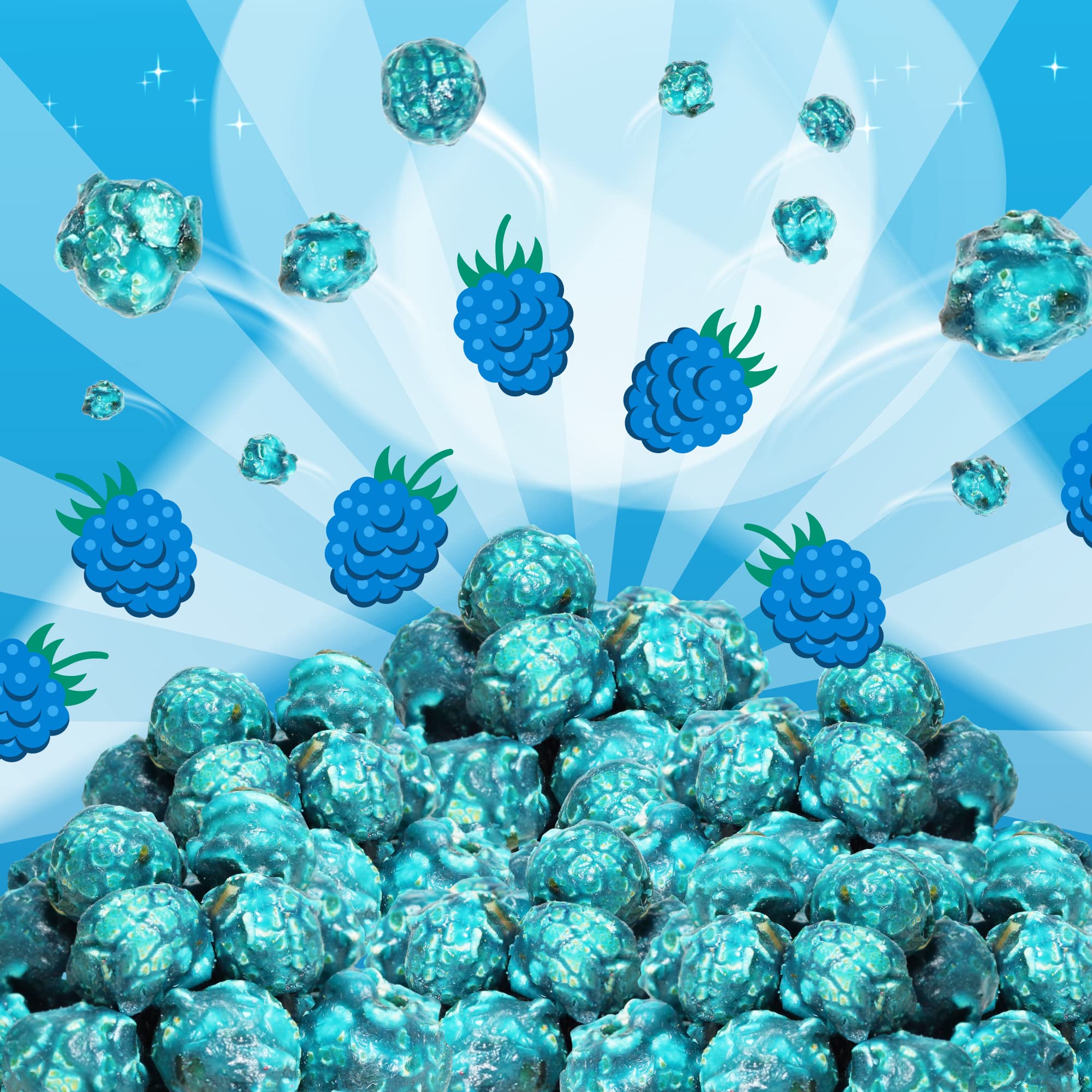 Gourmet Blue Raspberry Flavored Popcorn by It's Delish, 1 lb Bulk Bag | Air Popped Pop Corn Snack - Fruity Blue Themed Candy Confetti | Birthday