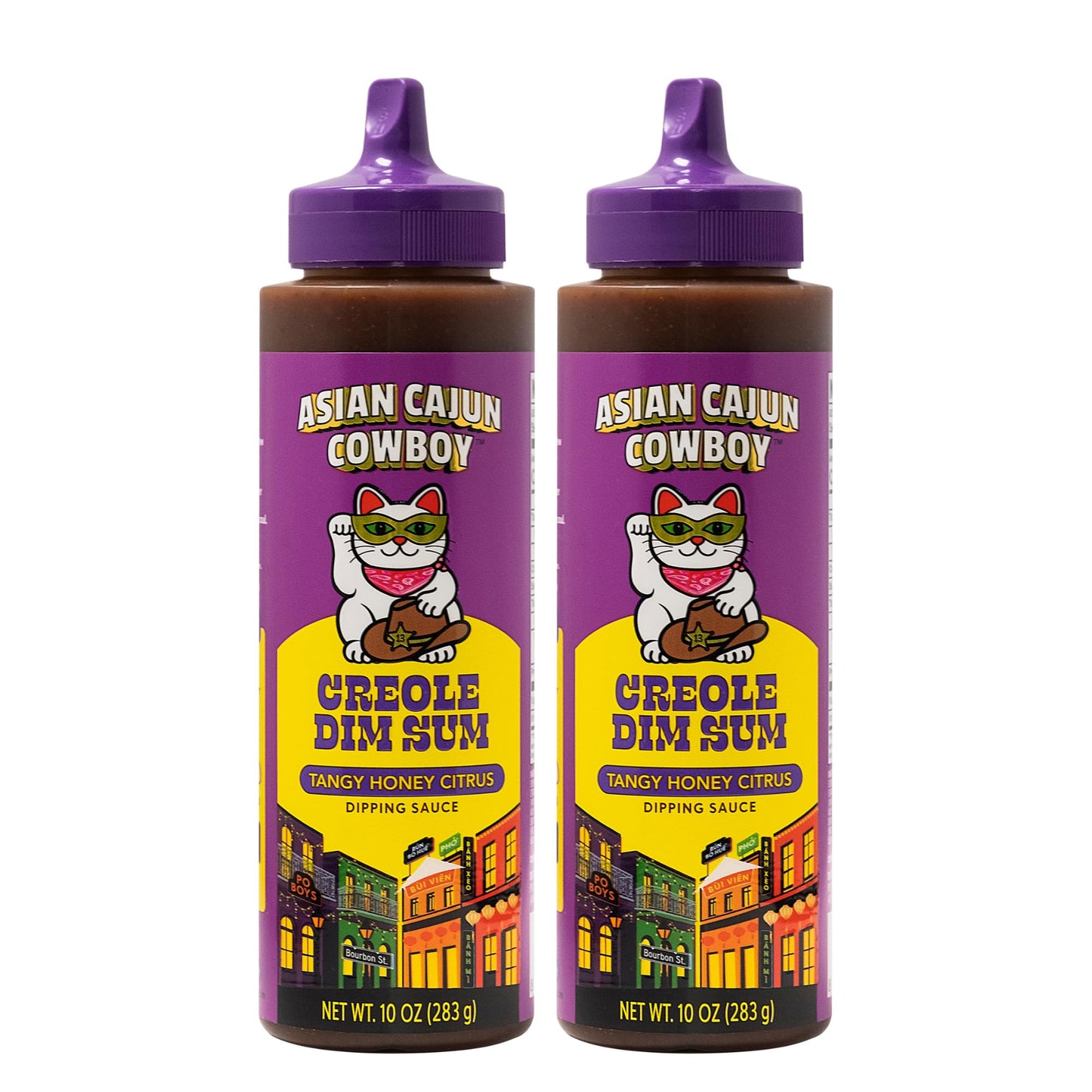 Asian Cajun Cowboy Creole Dim Sum Dipping Sauce, Tangy Honey Citrus, 10 Oz - 2 Pack