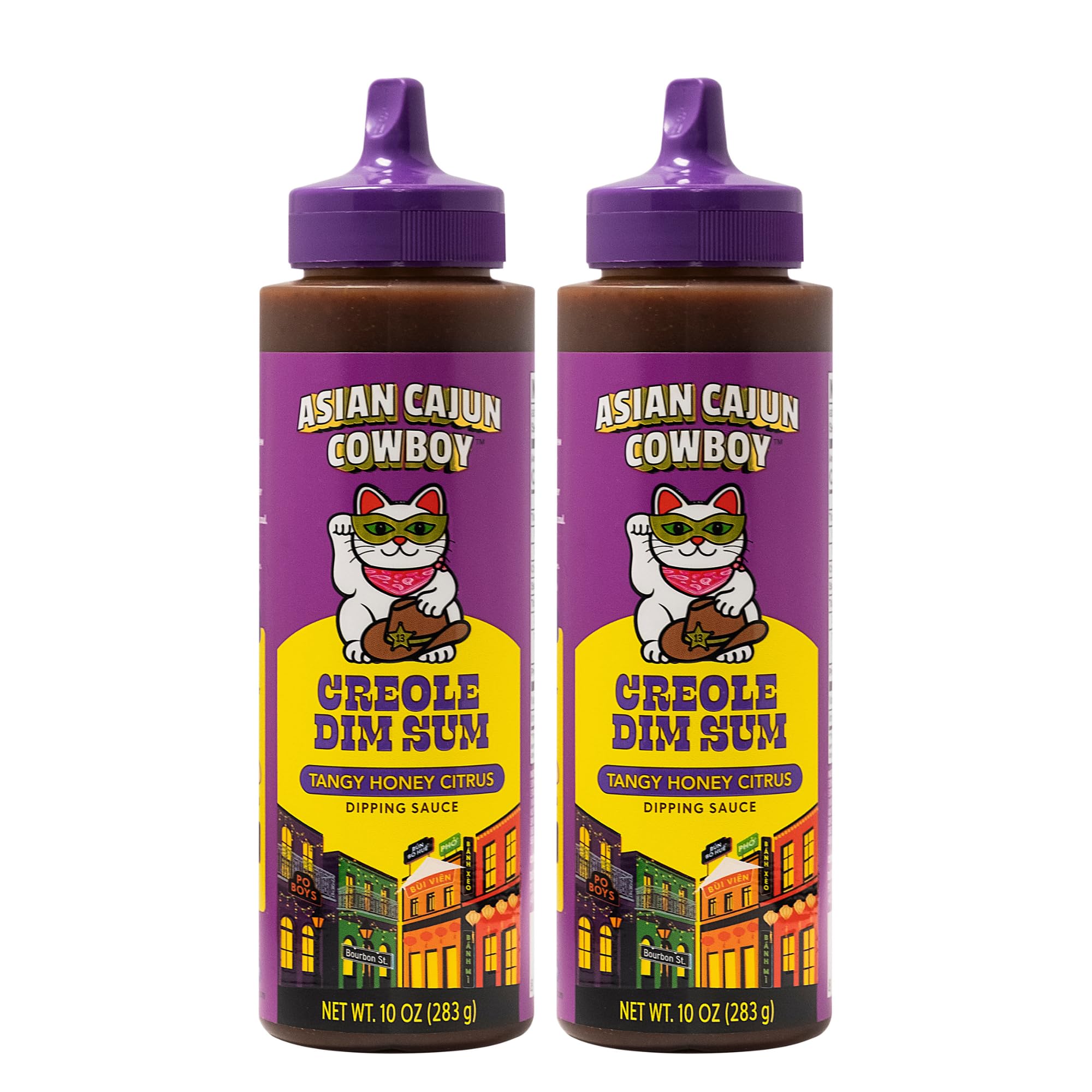 Asian Cajun Cowboy Creole Dim Sum Dipping Sauce, Tangy Honey Citrus, 10 Oz - 2 Pack