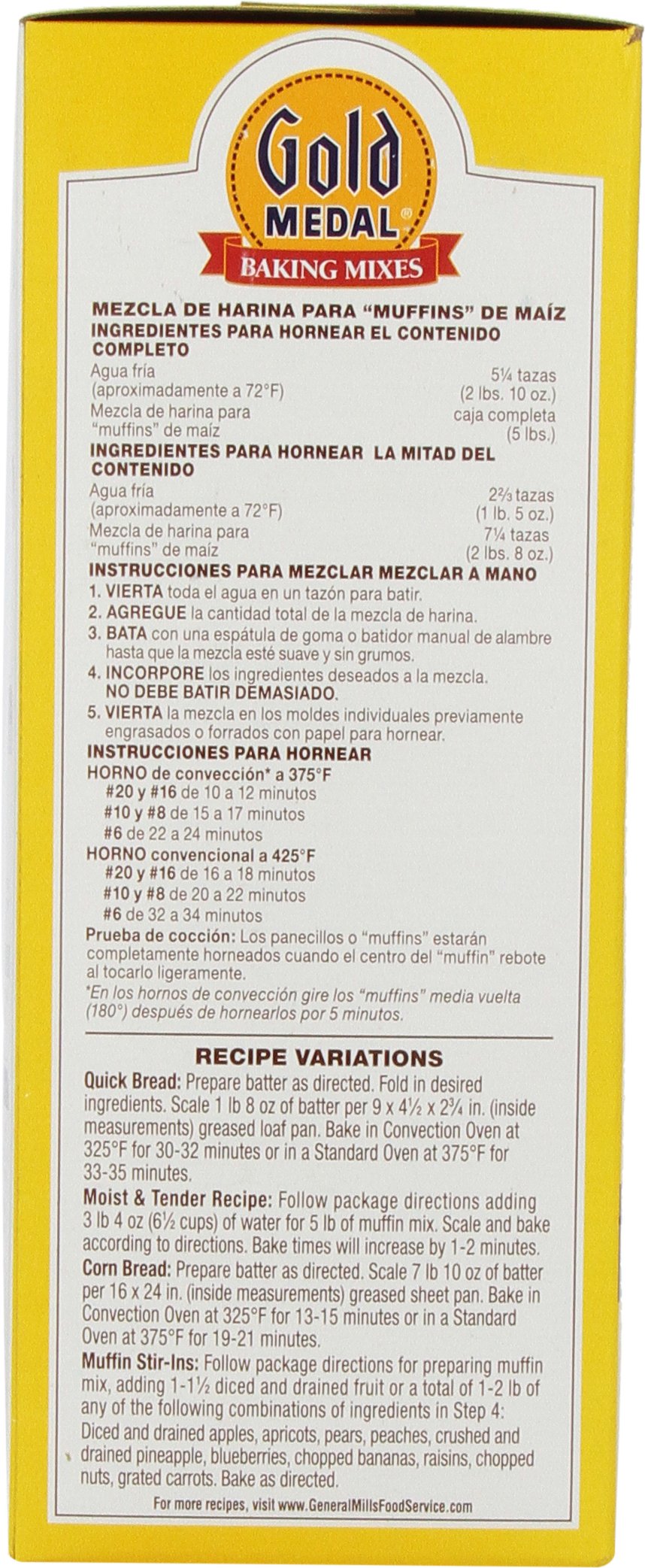 GeneralMills LR/D GOLD MEDAL CORN MUFFIN MIX 6 CASE 5 POUND, 5-pounds