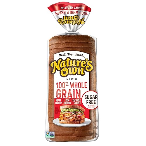 Nature's Own Life 100% Whole Grain Bread, Sugar Free Bread, Non-GMO Keto Friendly, 16 oz Loaf
