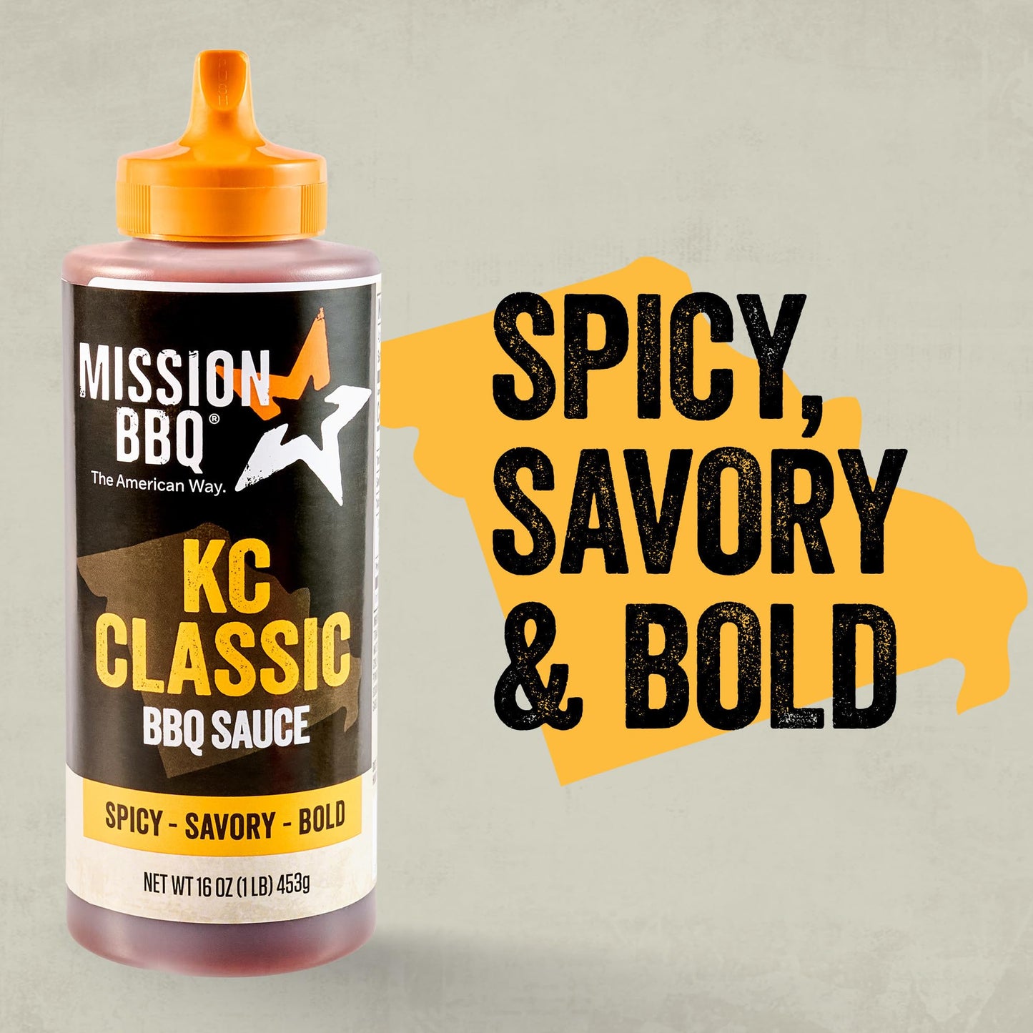 MISSION BBQ BBQ Sauce, KC Classic, A Kansas City Style Barbecue Sauce That Is Perfect For Adding A Sweet, Smoky, Spicy Flavor to Chicken, Brisket