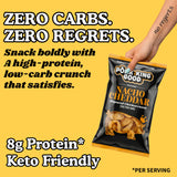 Pork King Good Nacho Cheddar Pork Rinds 7 OZ FAMILY SIZE (Chicharrones - Keto Snacks)