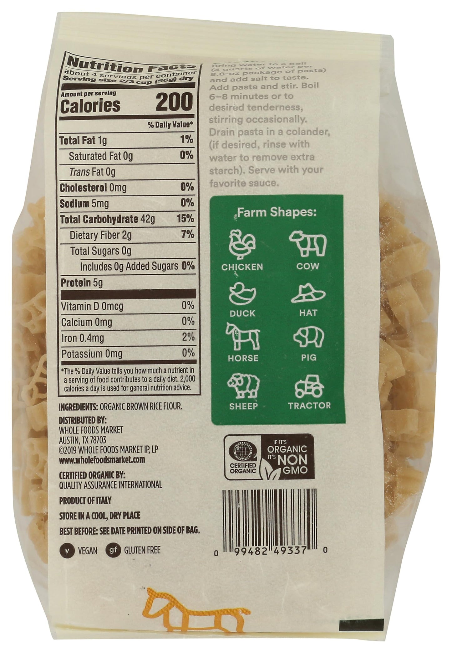 365 by Whole Foods Market, Organic Farm Animals & Tractors Pasta, 8.8 Ounce