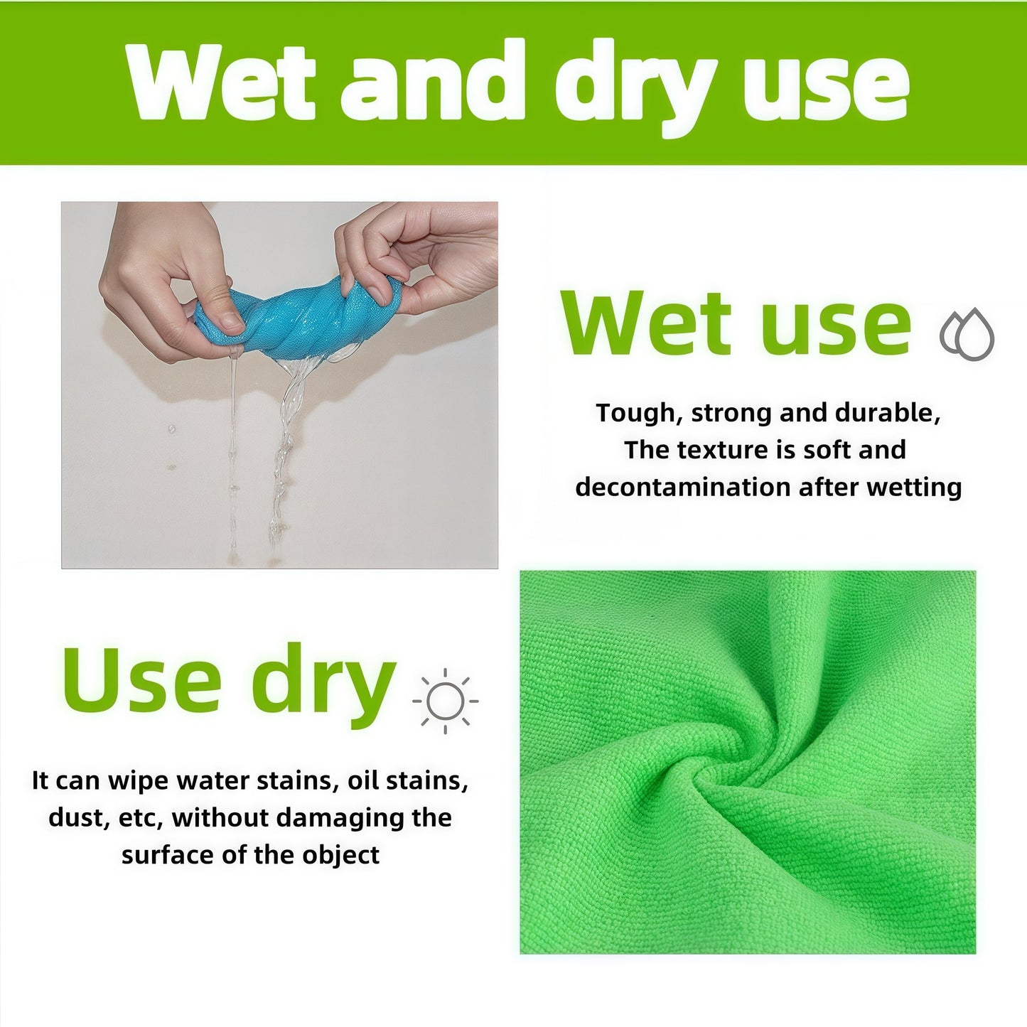 Microfiber Cleaning Cloth, 5 Pcs 12x12 inch High Performance towels- 2000 Washes, Soft Quick Drying Microfiber Towel, Reusable, Microfiber Towels