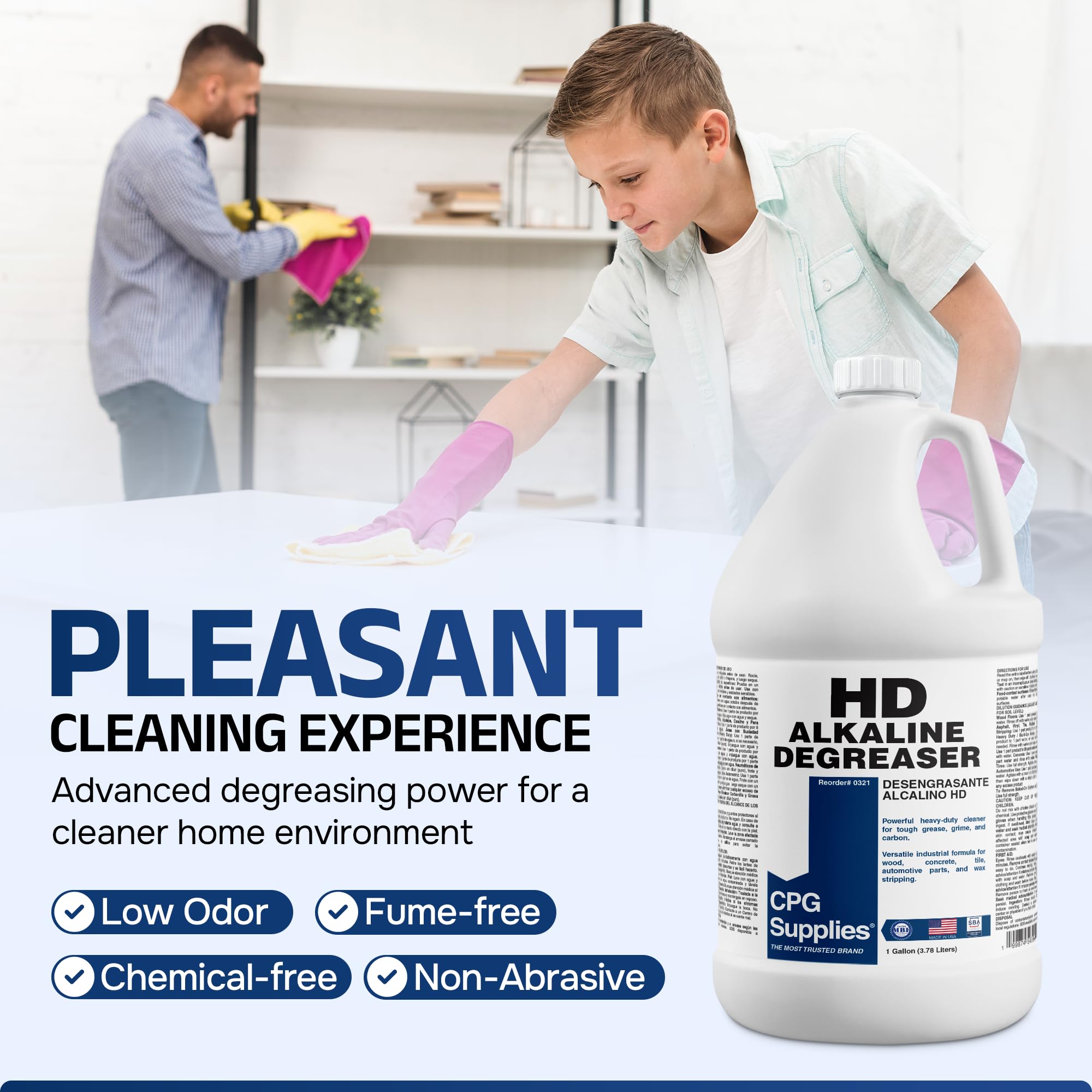 CPG SUPPLIES Heavy Duty Alkaline Cleaner & Degreaser - Multi Purpose Cleaner Concentrate to Cut Grease, Oil, Fat, Grime - Fume-Free & Non-Abrasive