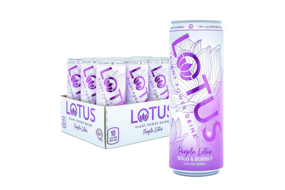 Purple Lotus Boysenberry Plant Power® Zero Sugar 160 mg, 12 Pack 12 oz Cans