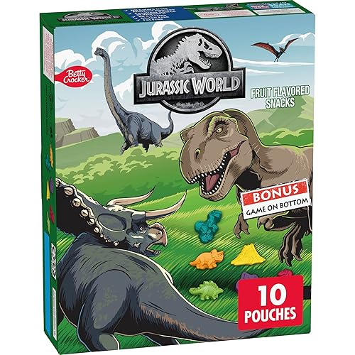 Jurassic World Fruit Flavored Snacks, Gluten Free, Kids Snacks, 10 Ct, 8 oz