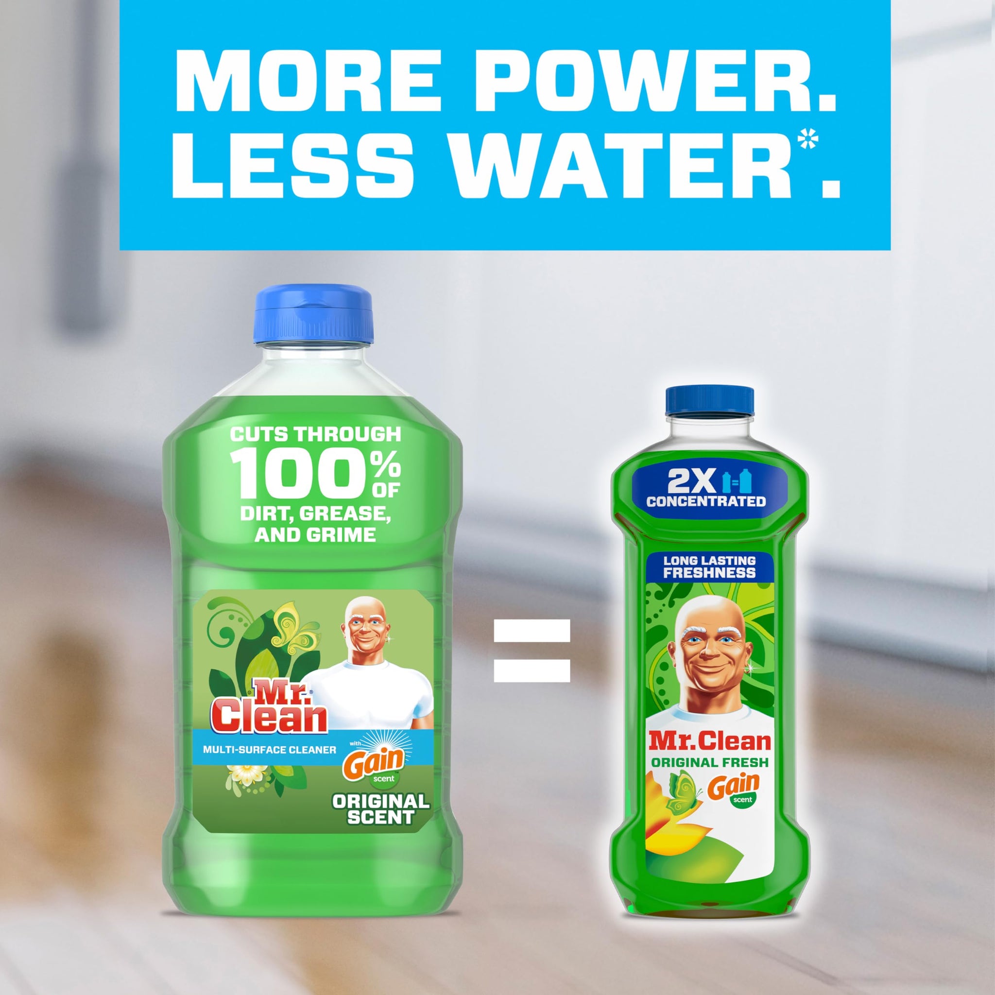 Mr. Clean All Purpose Cleaner, Floor Cleaner for Mopping Home, Bathroom, & Kitchen, Cleaning Liquid for Mop & Bucket, Cleaning Supplies, Multi-Surface