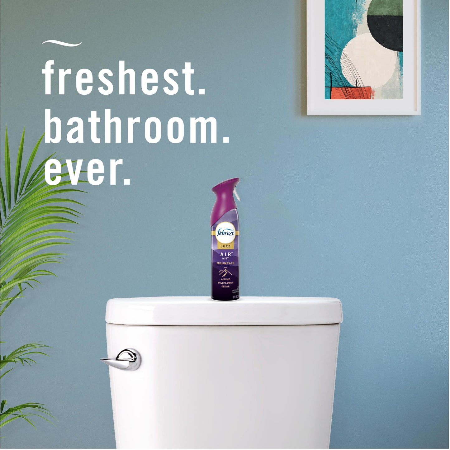 Febreze Air Mist Air Freshener Spray, Odor-Fighting Room Spray, Air Fresheners for Home and Bathroom and Kitchen, Aerosol Can, Mountain Scent, Purple