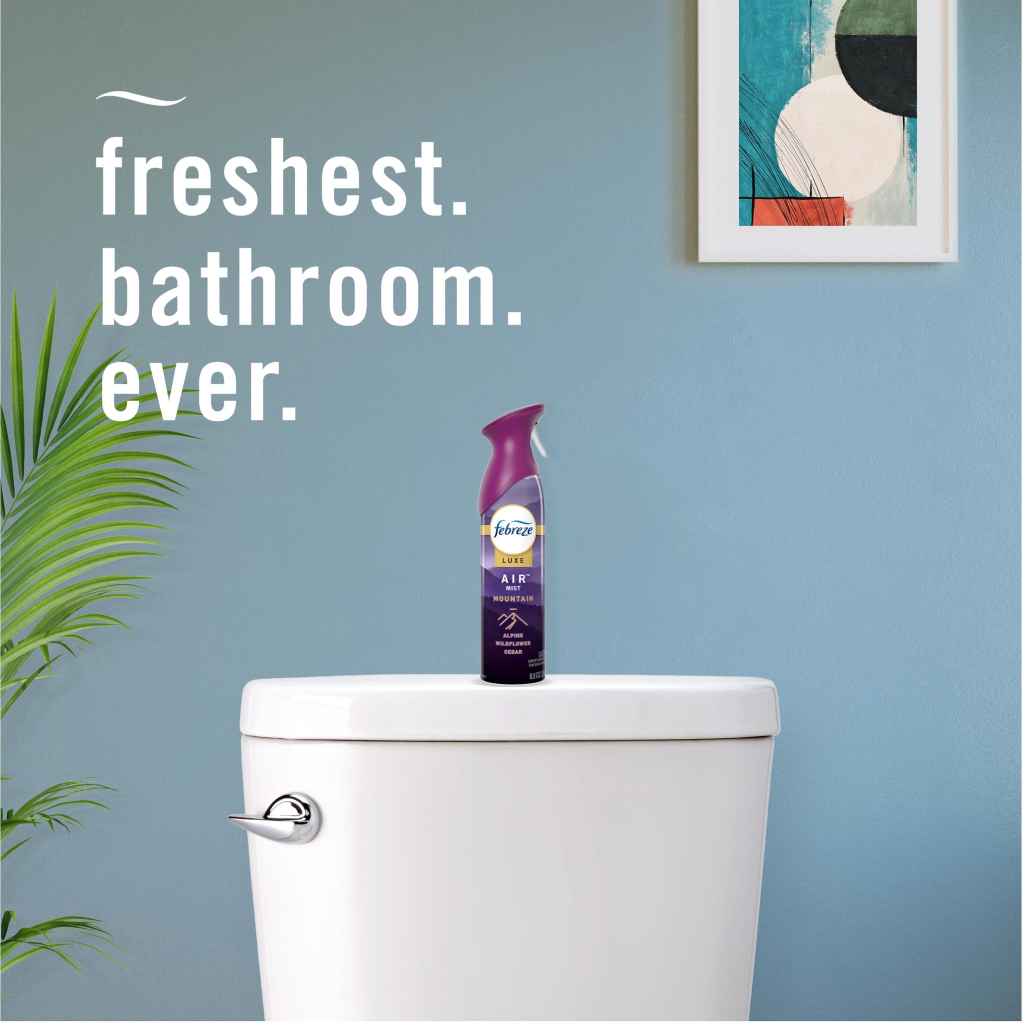 Febreze Air Mist Air Freshener Spray, Odor-Fighting Room Spray, Air Fresheners for Home and Bathroom and Kitchen, Aerosol Can, Mountain Scent, Purple