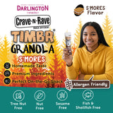 Crave-N-Rave TIMBR S'mores Granola Clusters, 1 oz, 20 Count - Whole Grain, Nut-Free Granola Smores Snack Packs for School, Office, Hiking