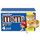 M&M'S Vanilla Ice Cream Cookie Sandwiches, Reduced Fat Vanilla Ice Cream Dessert Cookie Sandwich, 4 Pack, 4 Oz