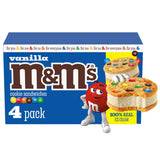 M&M'S Vanilla Ice Cream Cookie Sandwiches, Reduced Fat Vanilla Ice Cream Dessert Cookie Sandwich, 4 Pack, 4 Oz