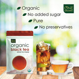 ONE ORGANIC Instant Tea Powder (Black) - 4.4 oz. - 125 Servings - USDA Certified Organic - 100% Pure Tea - Instant Hot or Iced - Unsweetened