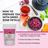 Organic Veda Dried Rose Petals, 4 oz - 100% Organic Real Edible Rose Petals - Food Grade USDA Rose Petal for Making Rose Water, Baking, Herbal Tea