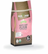 Grain Brain Organic White Cake Flour (5 lb) Pastry Flour,Unbleached, NO potassium Bromate