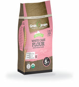 Grain Brain Organic White Cake Flour (5 lb) Pastry Flour,Unbleached, NO potassium Bromate