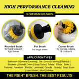 Drillbrush Drill Brush Attachment Set for Bathroom Cleaning - Power Scrubber Brush Kit for Tub, Tile, Shower, and Grout - All-Purpose Household