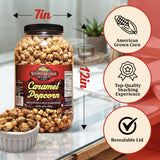 Stonehedge Farms Caramel Flavored Popcorn | 32 oz Large Tub | Perfect for Holidays and Christmas | Bulk Gourmet Popped Sweet Snacks | Carmel Pop Corn