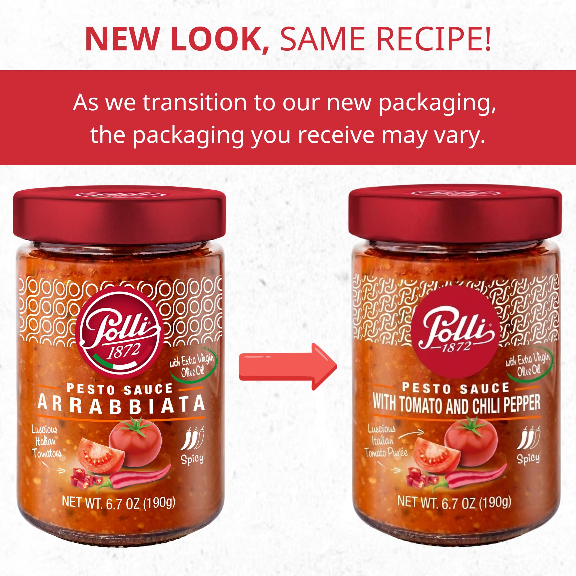Polli Pesto Sauce Arrabbiata, Italian Tomatoes and Chilli Pepper With Extra Virgin Olive Oil | Pasta Risotto and Bruschetta Sauce | Spicy - 2 Pack