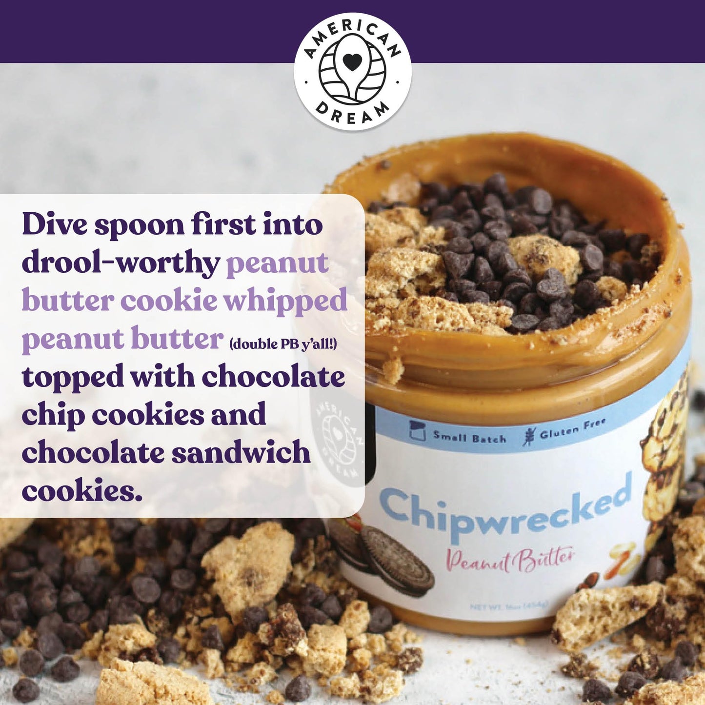 American Dream Nut Butter - Gluten-Free Chipwrecked Peanut Butter