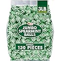 Jumbo Spearmint Mint Balls - 3 lb Bulk - Green Starlight Mints - Individually Wrapped Hard Spearmint Candy for Candy Buffets & Events
