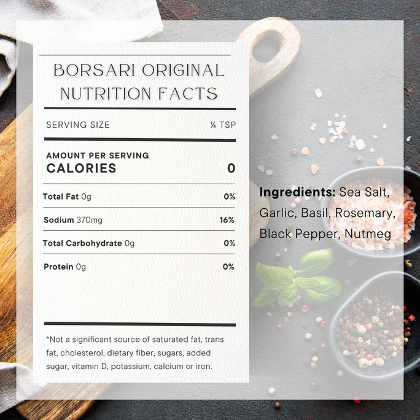 Borsari Original Seasoning Salt - Seasoned Salt Blend - Gourmet Seasonings With Herbs and Spices - All Natural Seasoning Blend for Cooking (Original 4