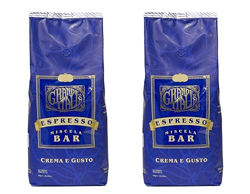 Grande Italia Espresso; Small Batch Artisan Roasted: Bar, Crema e Gusto, Whole Bean (2LB Bag, Pack of 2)