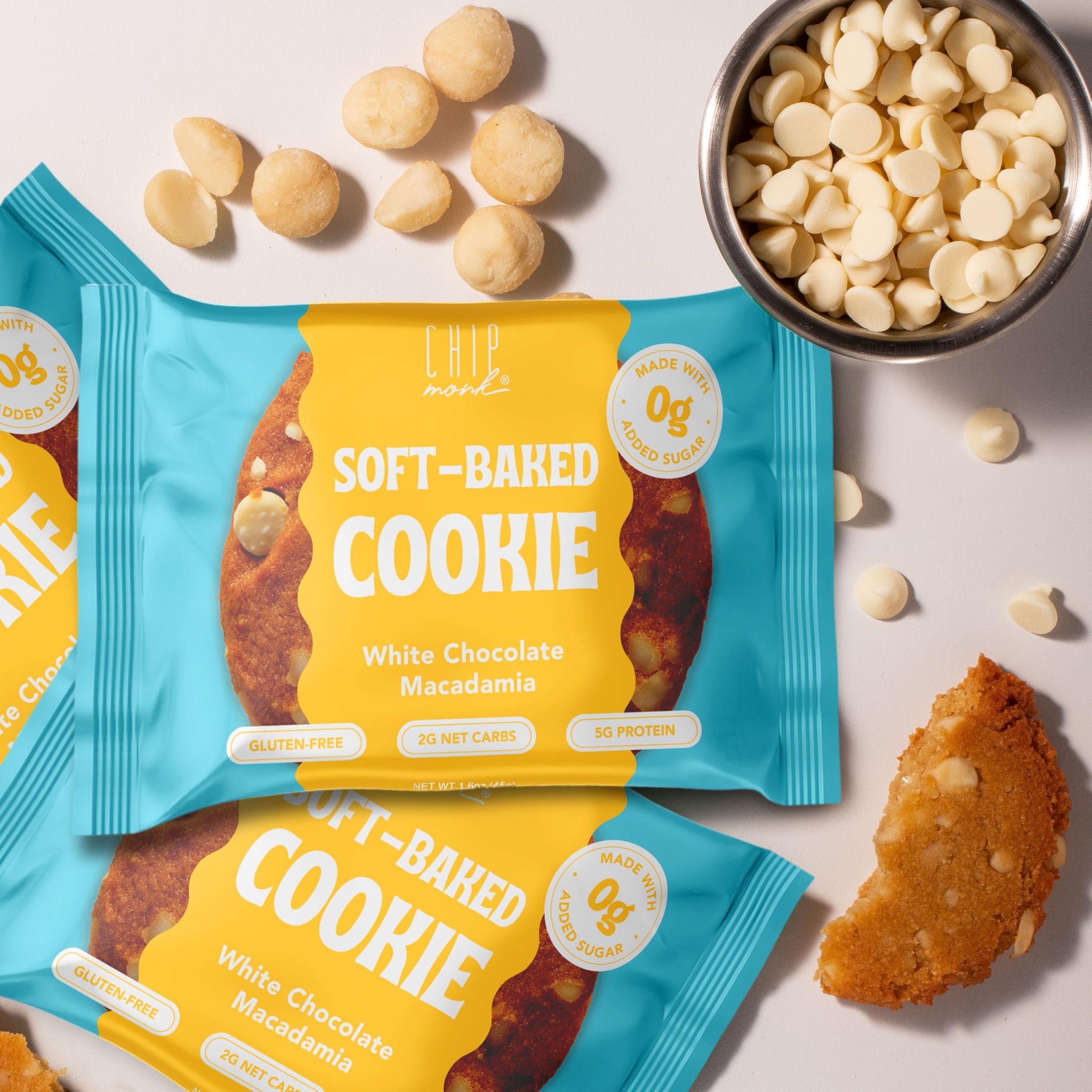 ChipMonk Keto Cookies - White Chocolate Macadamia (6 Pack) Low Carb Keto Snacks - Gluten-Free, High Fat, Low Sugar, Ketogenic Sweet Snack Foods