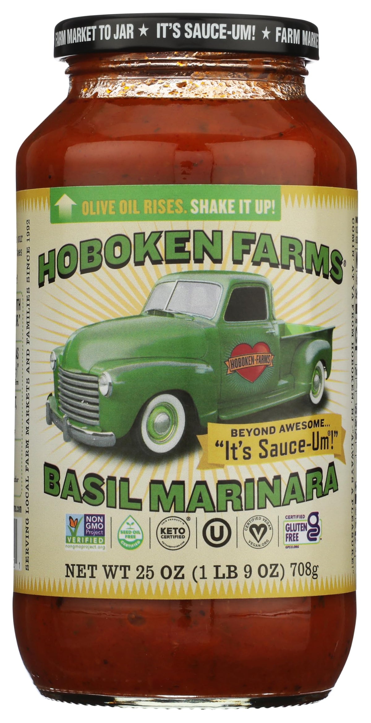 HOBOKEN FARMS Basil Marinara, 25 OZ