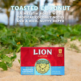 Lion Coffee Toasted Coconut Flavored Medium Roast Coffee Pods - Single-Serve Pods - Hawaiian Inspired Flavor - Arabica Coffee - Compatible