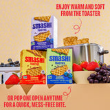 Smash Foods Toasties Variety 3 Pack - Healthy Whole Wheat Toaster Pastries Strawberry, Blueberry, Grape - No Refined Sugar, Real Fruit Filling - 9