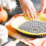 Durable Baking Supplies: 2 Pack Stainless Steel Chain Pie Weights, Reusable and Easy to Clean, Odorless, Safe Pie Weights for Pie Crusts, Oven Safe