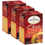Twinings Ultra Spice Chai Tea Bags - Individually Wrapped, Black Tea with Cinnamon, Ginger, Cardamon & Clove, Clover Honey Stick Included, 20 Count