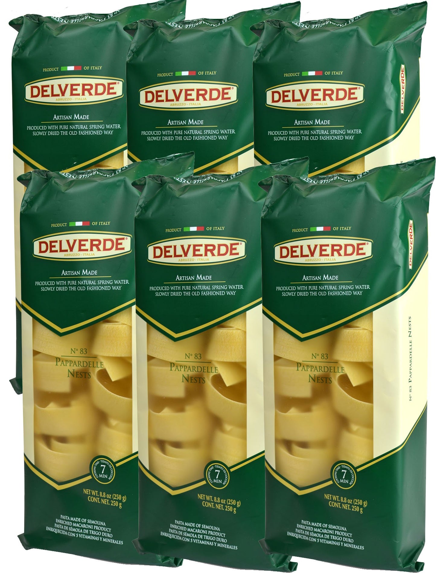 Delverde Artisan Made Pappardelle Nests Certified Kosher 8.8oz 6 pack