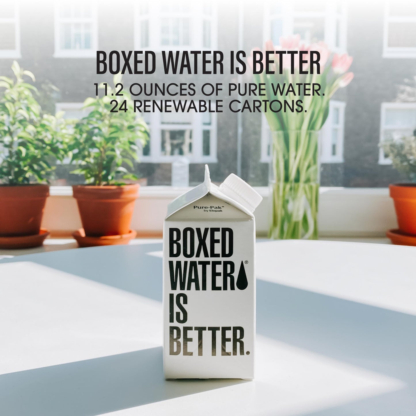 Boxed Water 11.2 oz. (24 Pack) - Better Than Premium Plastic Purified Drinking Water BPA-Free, Refillable Reusable Cartons - Mini