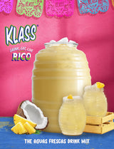 Klass Aguas Frescas Drink Mix Family Pack - Pina Colada - Powder Drink Mix, Water Drink Mix with Natural Flavors & Vitamin C, Makes 28 to 36 Quarts